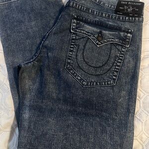 True Religion Men's Relaxed Jeans - Dark Blue Wash